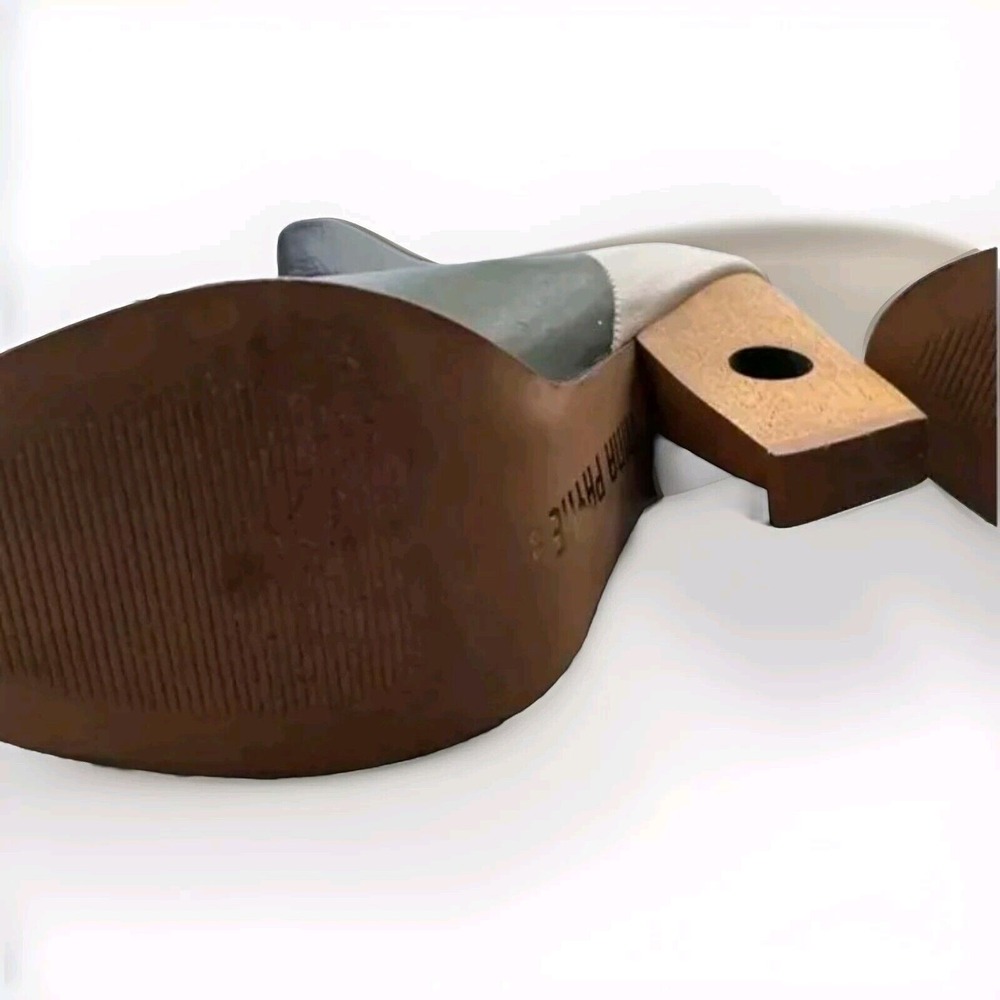 Nina Payne Women's Boot Colorblock Hole Heel Black White Brown Size 7.5 38 - Picture 5 of 6